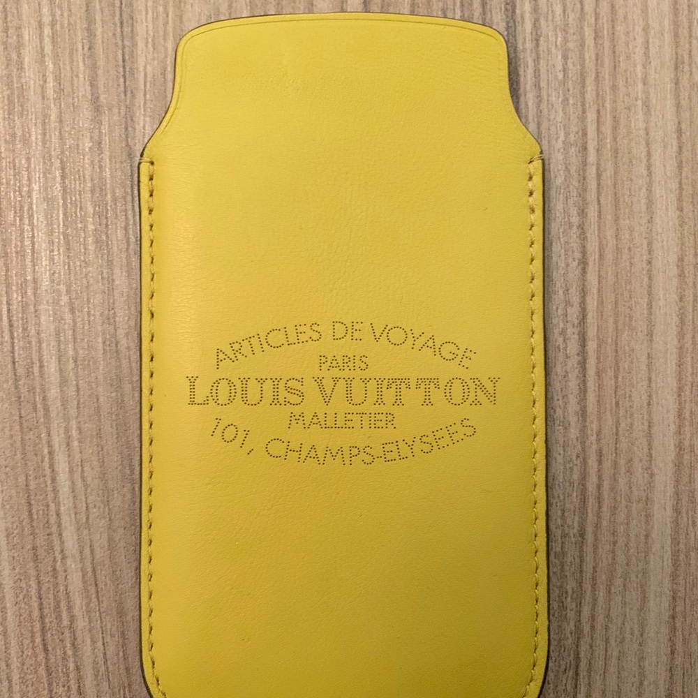 Louis Vuitton yellow phone/ card case/ wallet.